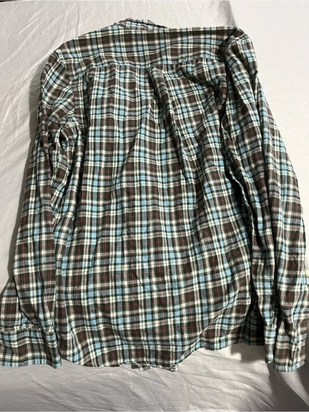 Ralph Lauren Plaid Button-Up Shirt in Brown, Light Blue & Cream Size XL 18/20